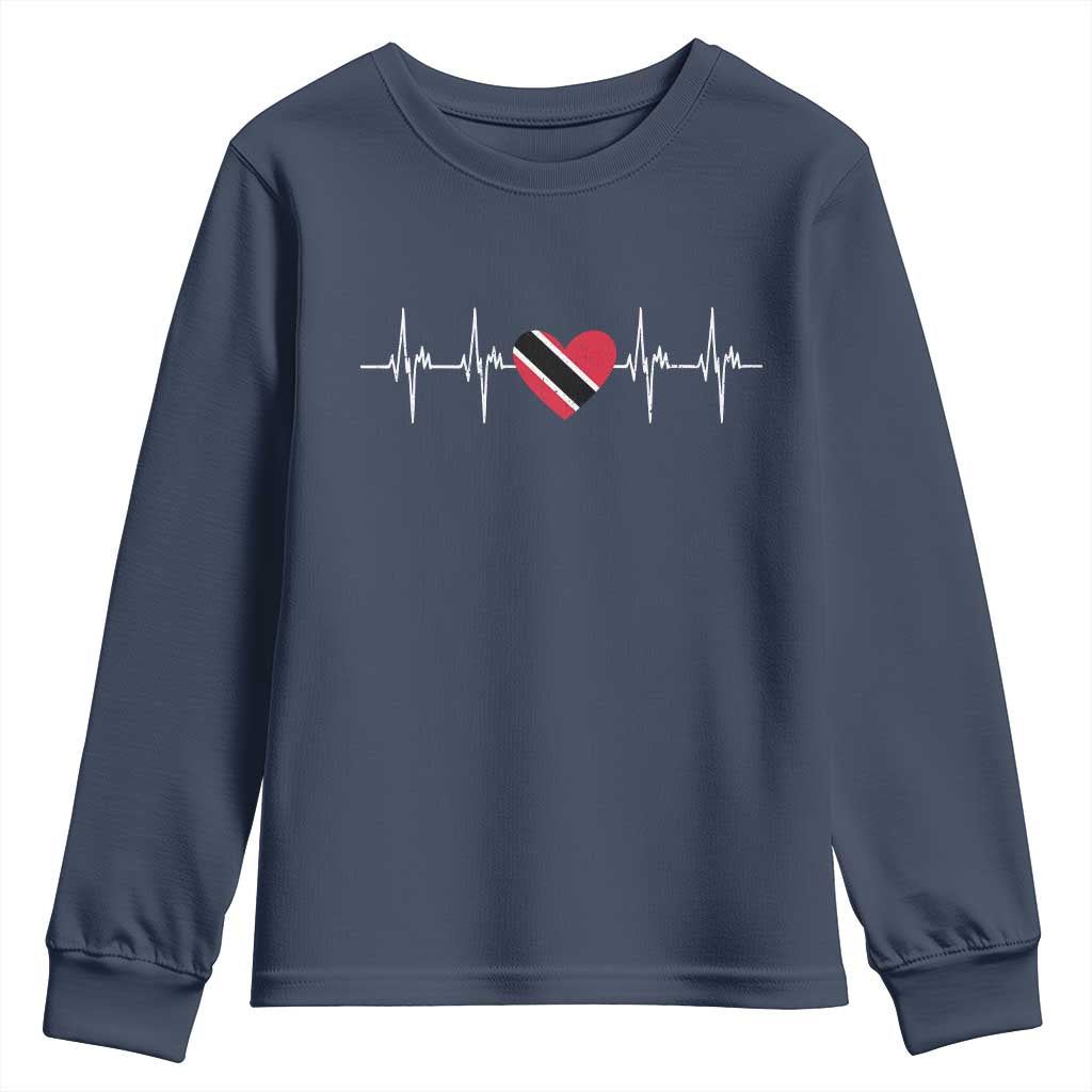 Trinidad And Tobago Heartbeat Trinidadian Flag Youth Sweatshirt - Wonder Print Shop