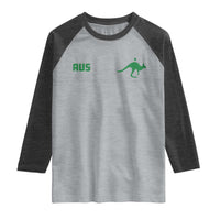 Kangaroo Australia Aus Team Aussie Athletic Jersey Style Raglan Shirt