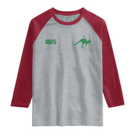 Kangaroo Australia Aus Team Aussie Athletic Jersey Style Raglan Shirt