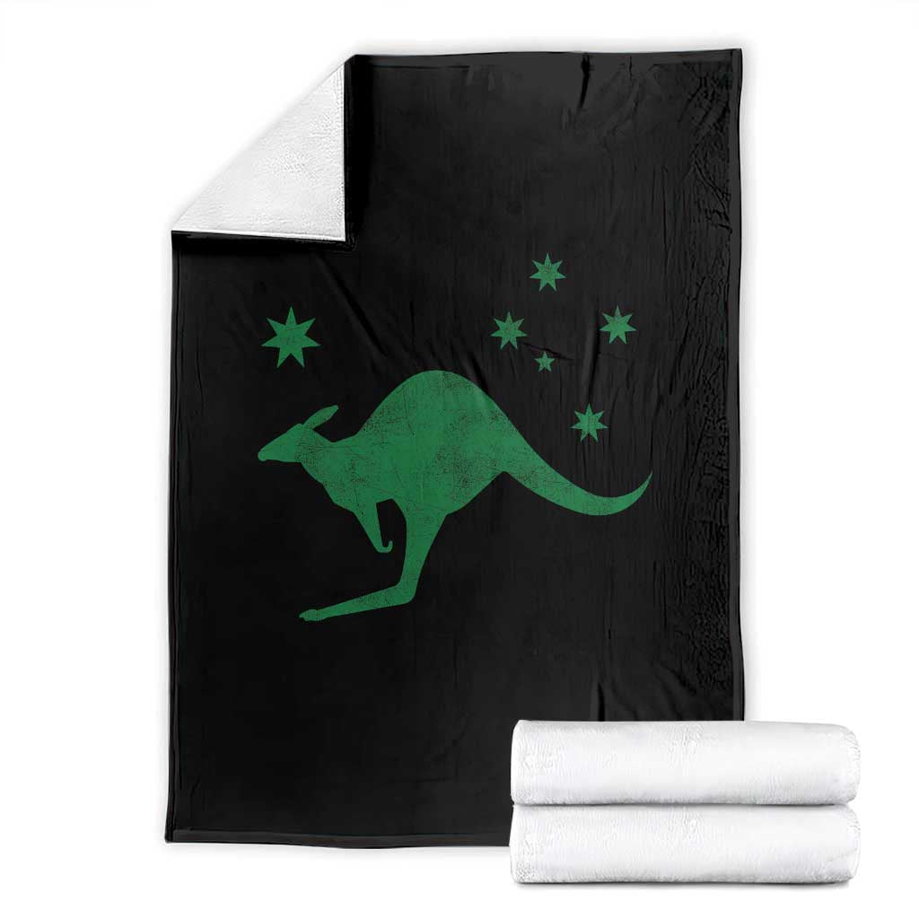 Australia Kangaroo with Federation Star Aussie Roots Throw Blanket