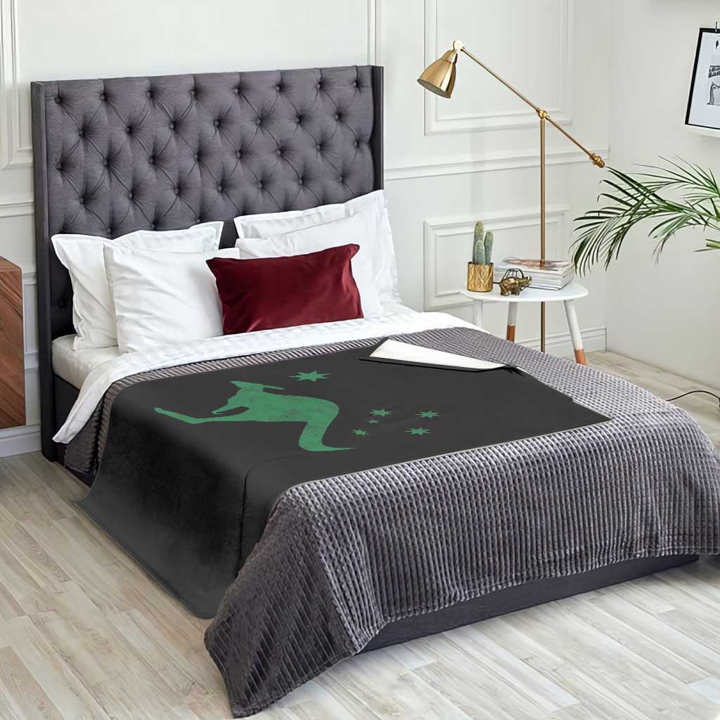 Australia Kangaroo with Federation Star Aussie Roots Throw Blanket