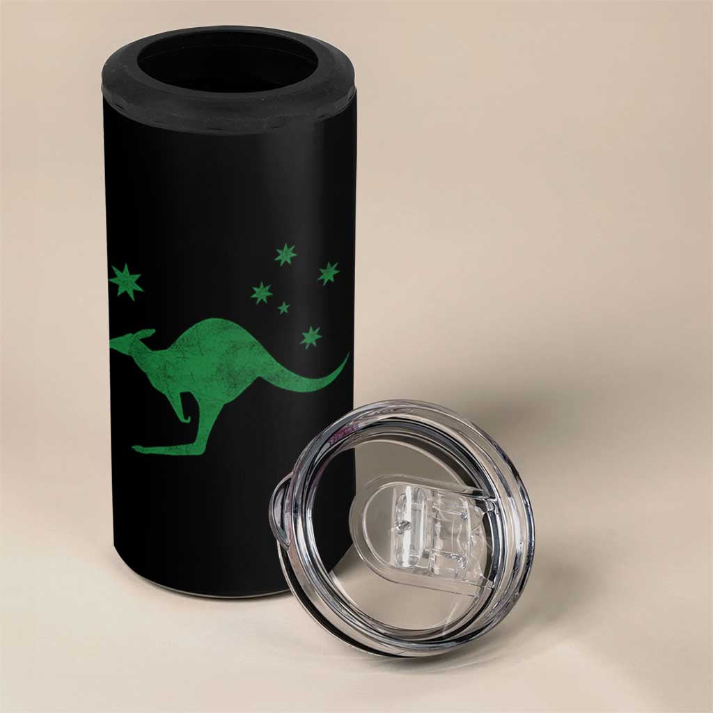Australia Kangaroo with Federation Star Aussie Roots 4 in 1 Can Cooler Tumbler