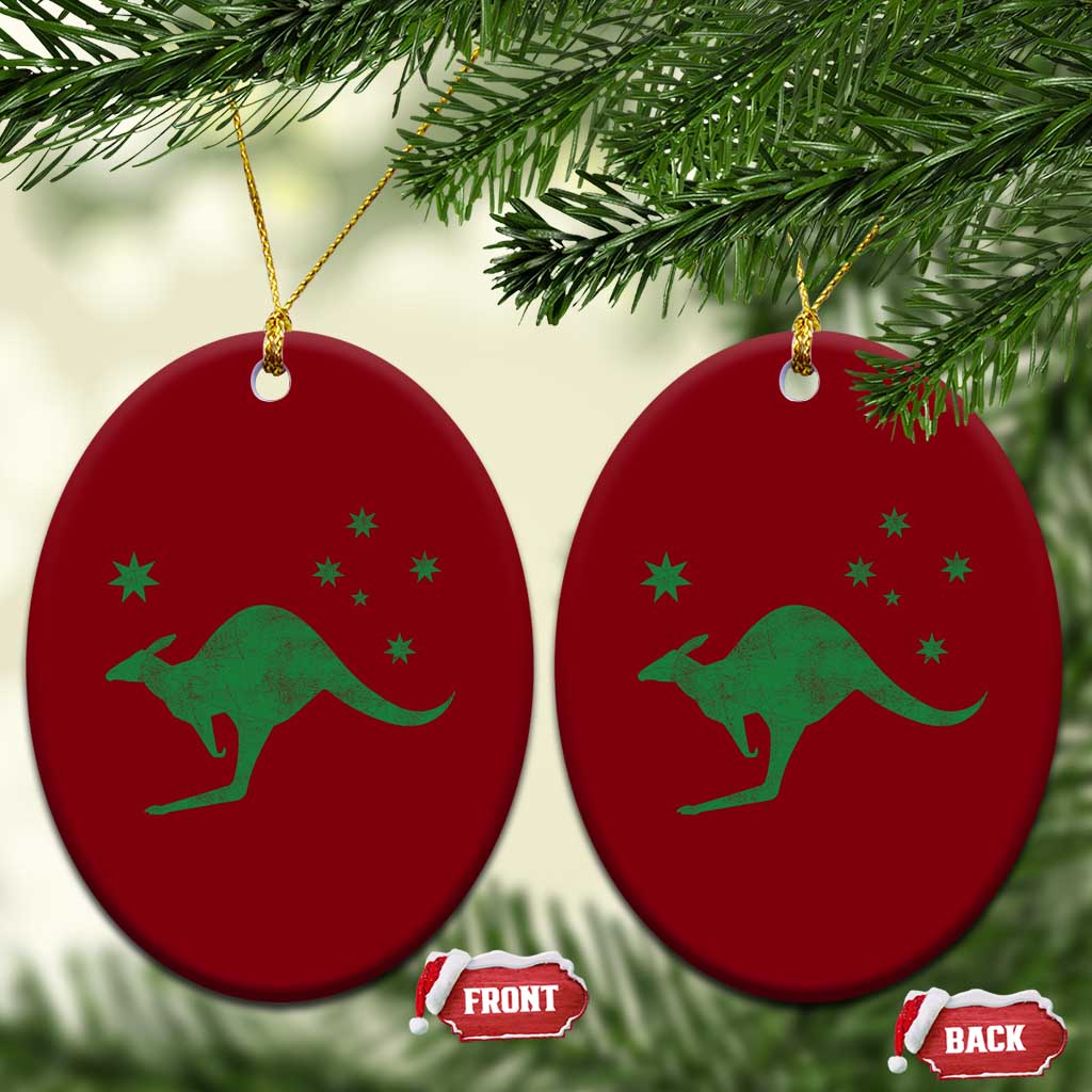 Australia Kangaroo with Federation Star Aussie Roots Ceramic Ornament