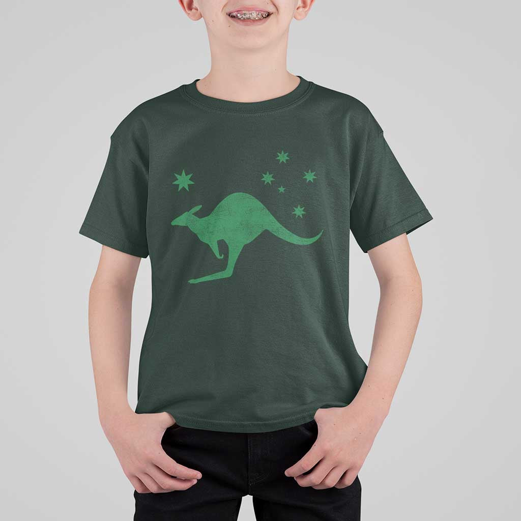 Australia Kangaroo with Federation Star Aussie Roots T Shirt For Kid
