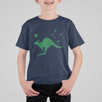 Australia Kangaroo with Federation Star Aussie Roots T Shirt For Kid
