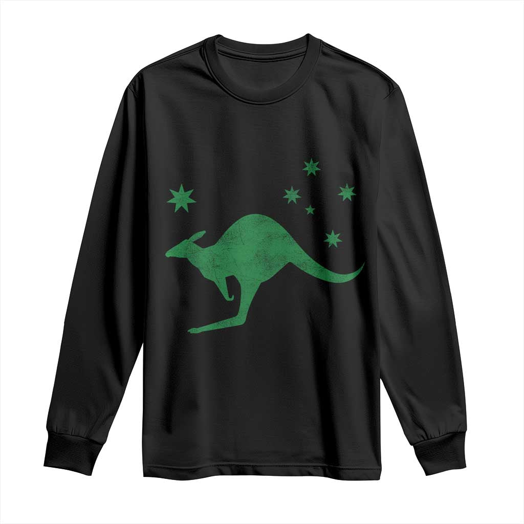 Australia Kangaroo with Federation Star Aussie Roots Long Sleeve Shirt