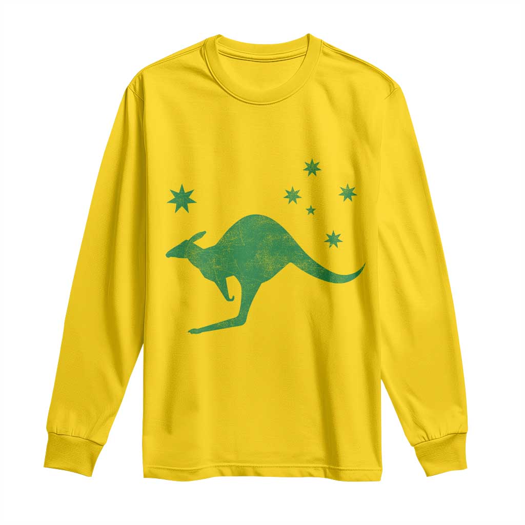 Australia Kangaroo with Federation Star Aussie Roots Long Sleeve Shirt