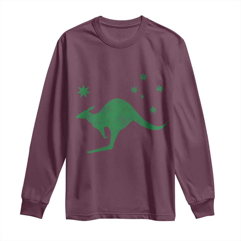 Australia Kangaroo with Federation Star Aussie Roots Long Sleeve Shirt