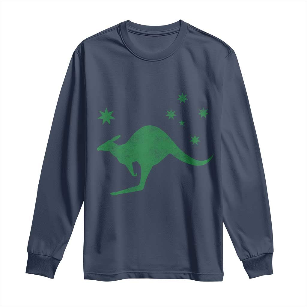 Australia Kangaroo with Federation Star Aussie Roots Long Sleeve Shirt
