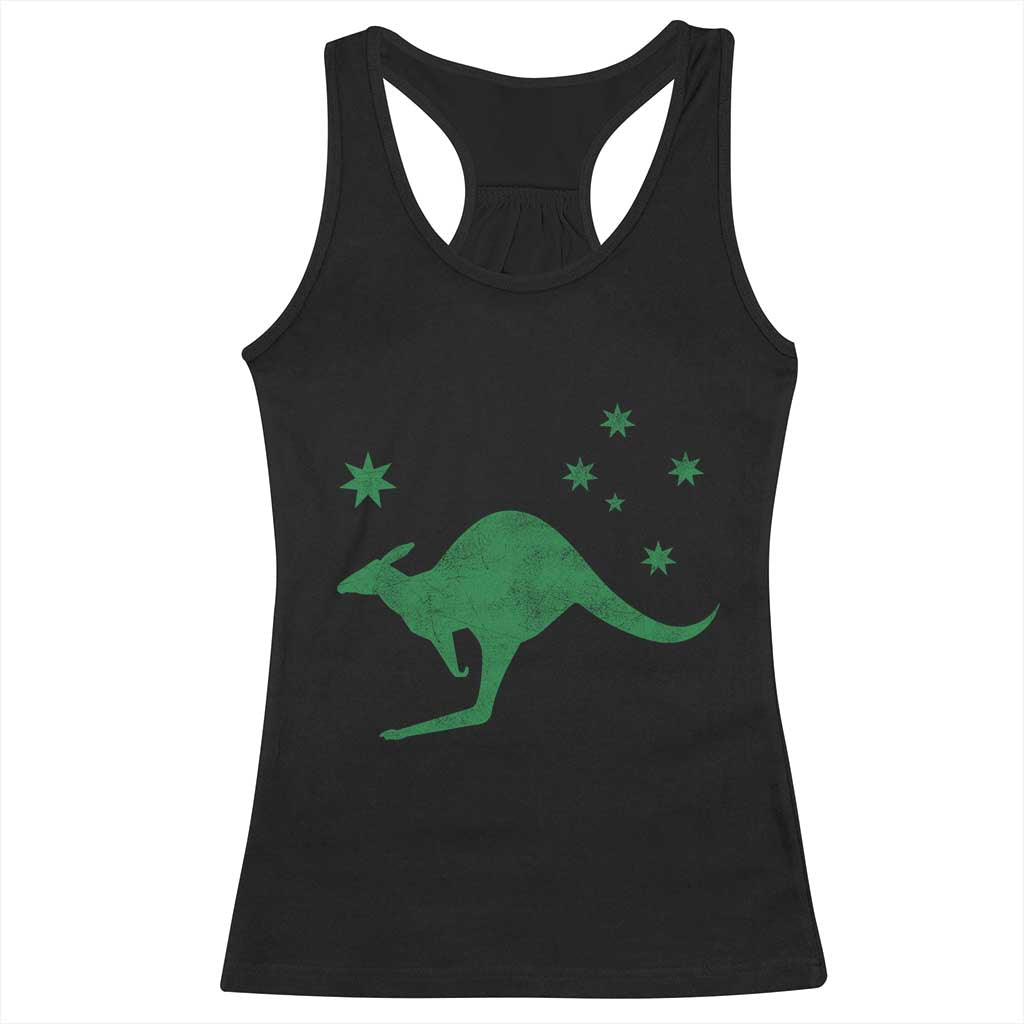 Australia Kangaroo with Federation Star Aussie Roots Racerback Tank Top