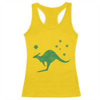 Australia Kangaroo with Federation Star Aussie Roots Racerback Tank Top
