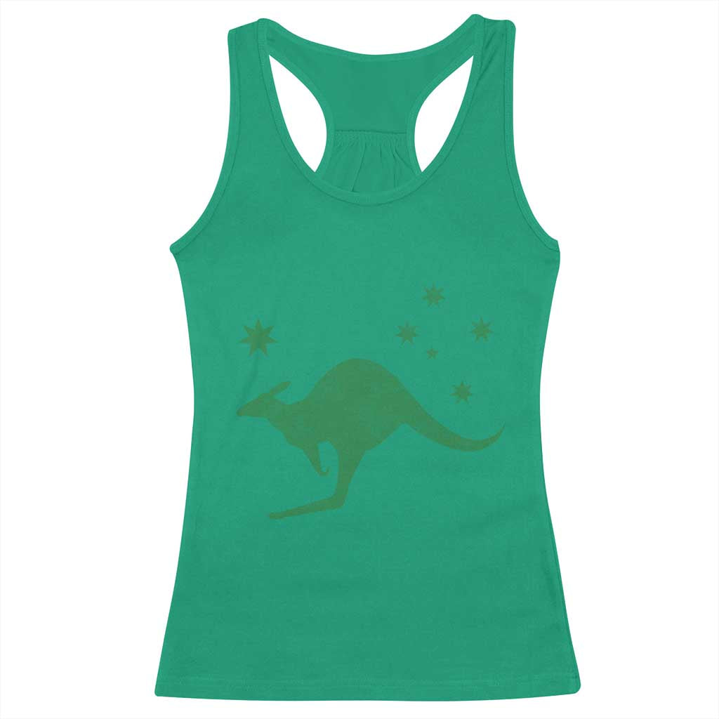 Australia Kangaroo with Federation Star Aussie Roots Racerback Tank Top