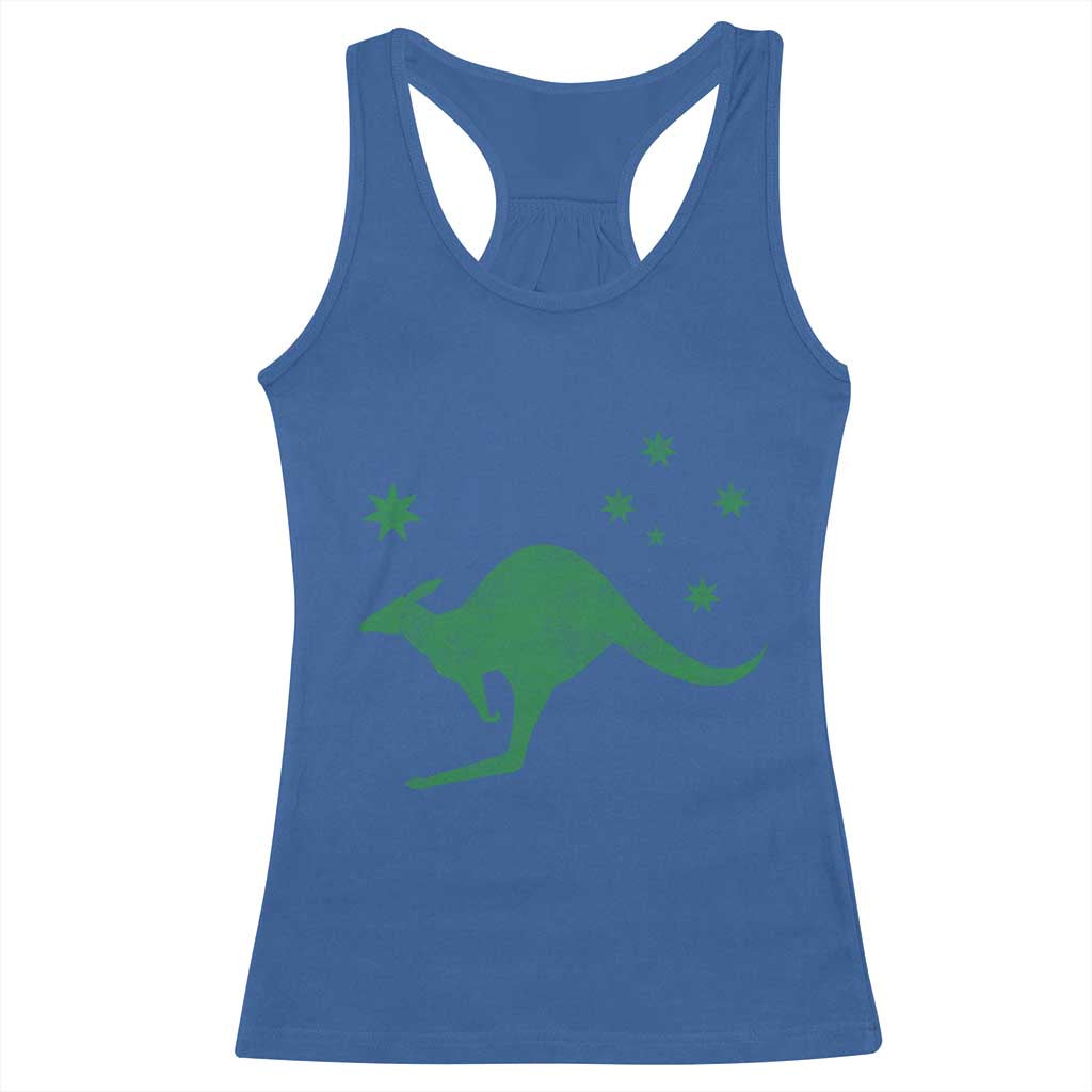 Australia Kangaroo with Federation Star Aussie Roots Racerback Tank Top