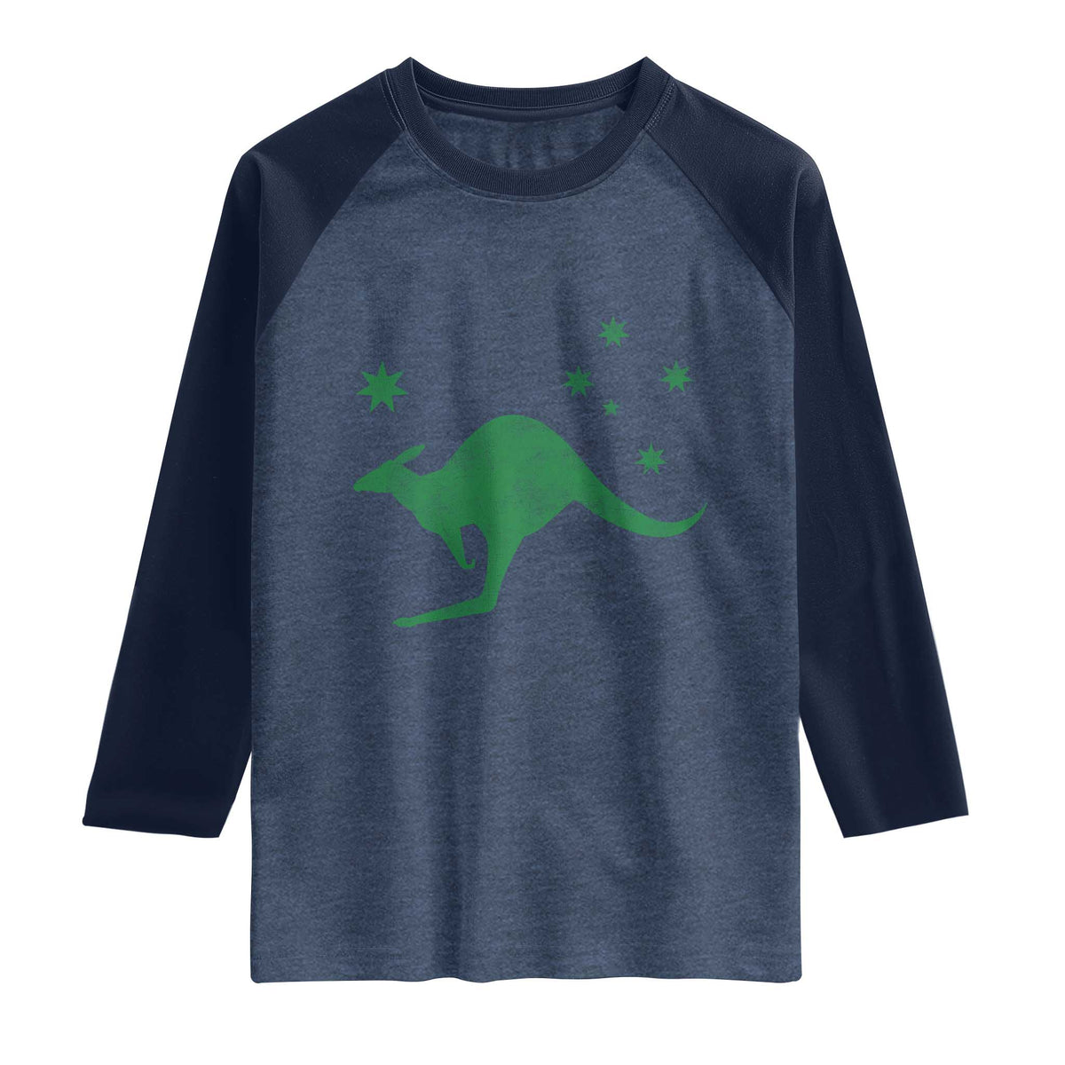 Australia Kangaroo with Federation Star Aussie Roots Raglan Shirt