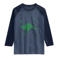 Australia Kangaroo with Federation Star Aussie Roots Raglan Shirt
