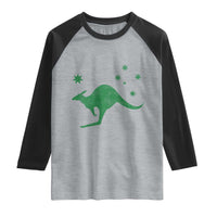 Australia Kangaroo with Federation Star Aussie Roots Raglan Shirt