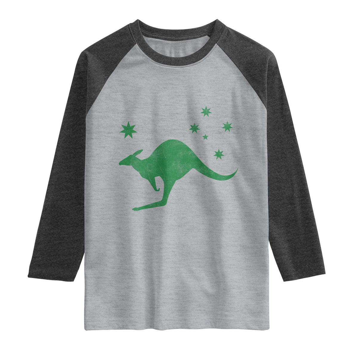 Australia Kangaroo with Federation Star Aussie Roots Raglan Shirt
