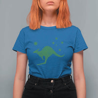 Australia Kangaroo with Federation Star Aussie Roots T Shirt For Women