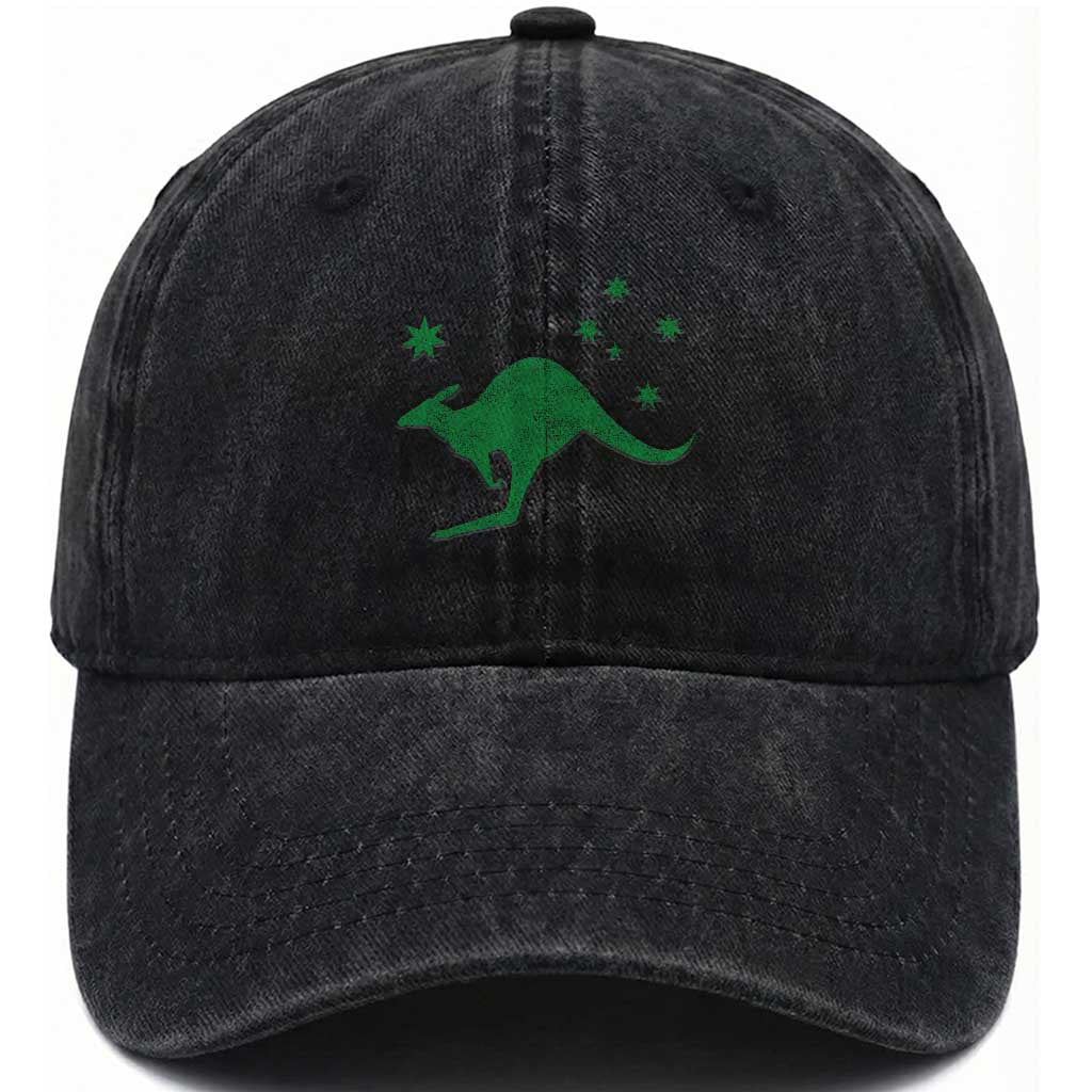 Australia Kangaroo with Federation Star Aussie Roots Washed Cotton Baseball Cap