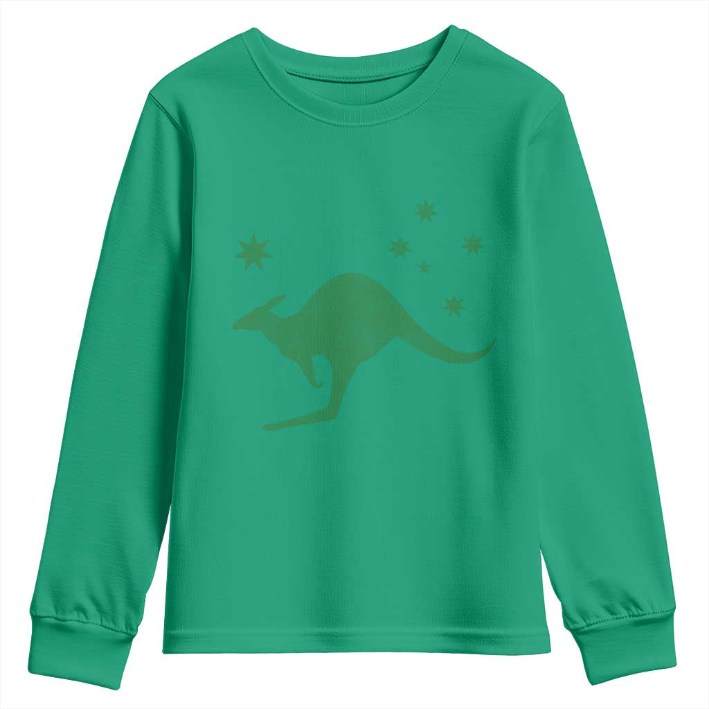 Australia Kangaroo with Federation Star Aussie Roots Youth Sweatshirt