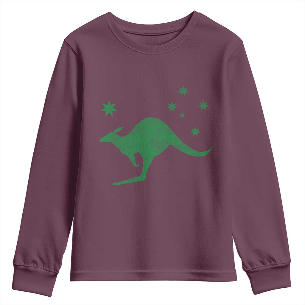 Australia Kangaroo with Federation Star Aussie Roots Youth Sweatshirt