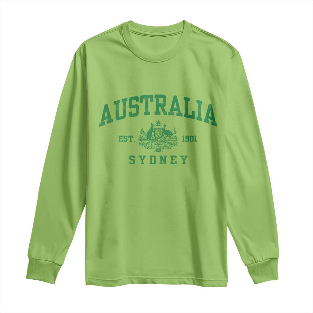 Australia Sydney Est 1901 Long Sleeve Shirt Commonwealth Vintage Crest