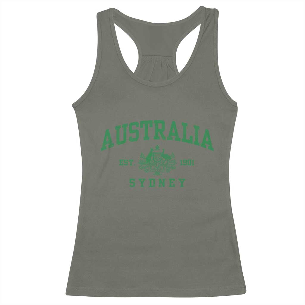 Australia Sydney Est 1901 Racerback Tank Top Commonwealth Vintage Crest