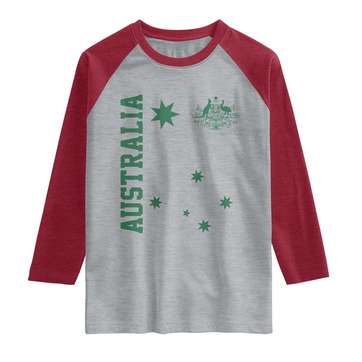 Australia Vintage Federation Star Aussie Coat of Arms Raglan Shirt
