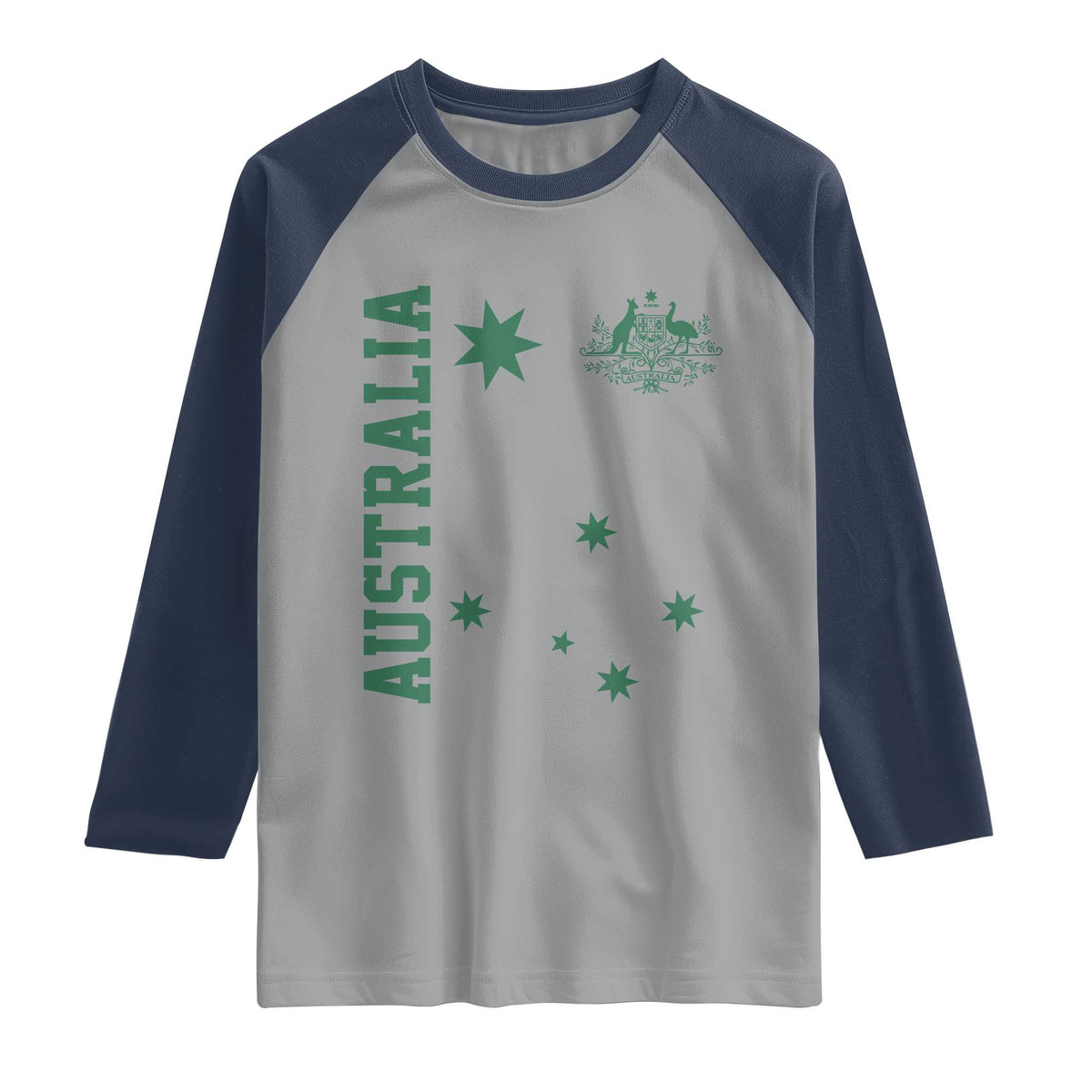 Australia Vintage Federation Star Aussie Coat of Arms Raglan Shirt
