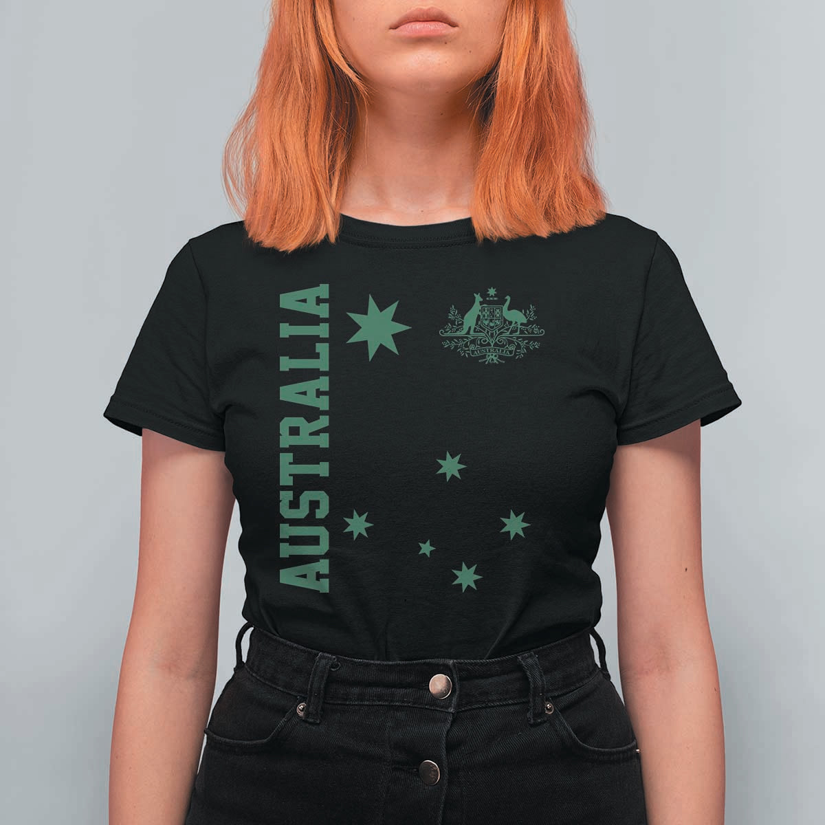 Australia Vintage Federation Star Aussie Coat of Arms T Shirt For Women