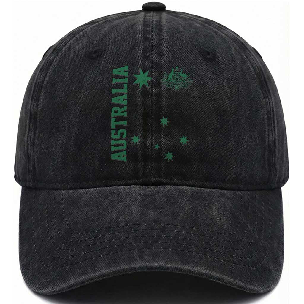 Australia Vintage Federation Star Aussie Coat of Arms Washed Cotton Baseball Cap