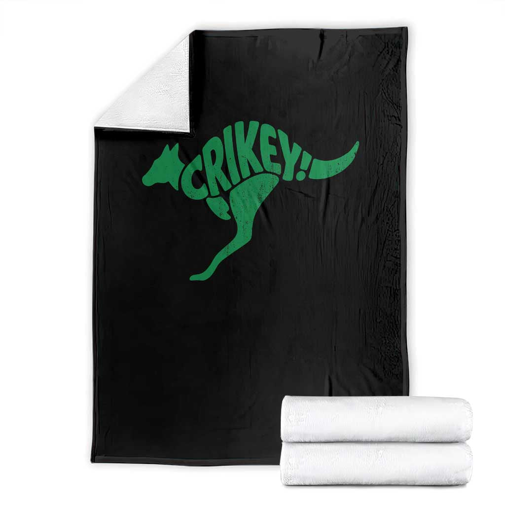 Crikey Australian Kangaroo Oz Slang Australia Throw Blanket