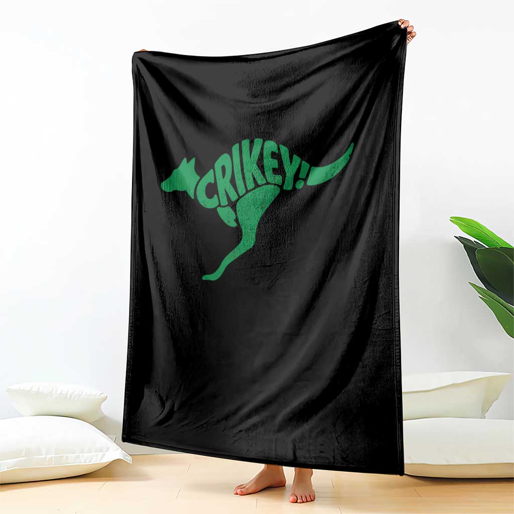 Crikey Australian Kangaroo Oz Slang Australia Throw Blanket