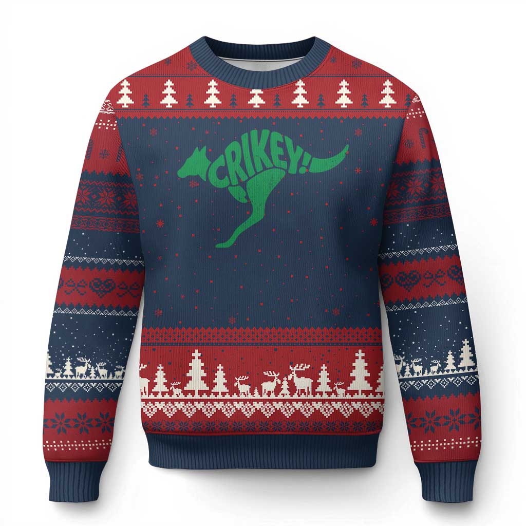 Crikey Australian Kangaroo Oz Slang Australia Ugly Christmas Sweater