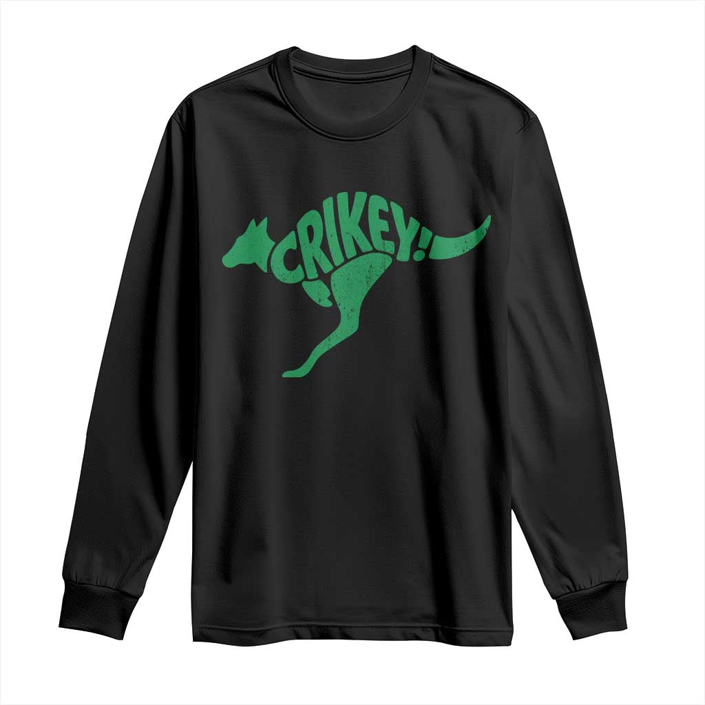 Crikey Australian Kangaroo Oz Slang Australia Long Sleeve Shirt