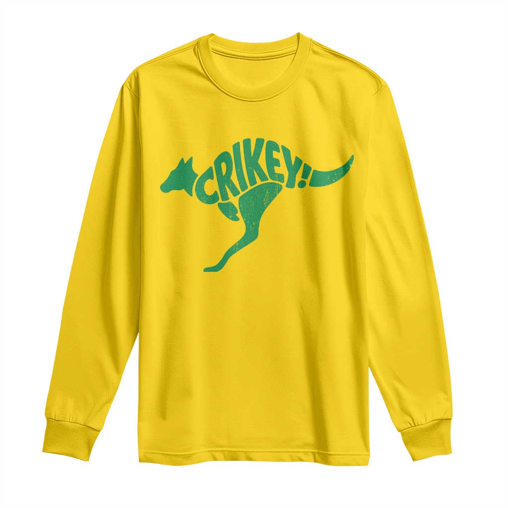Crikey Australian Kangaroo Oz Slang Australia Long Sleeve Shirt