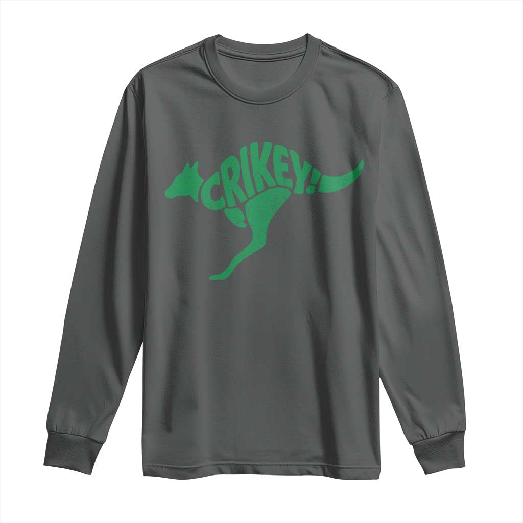 Crikey Australian Kangaroo Oz Slang Australia Long Sleeve Shirt