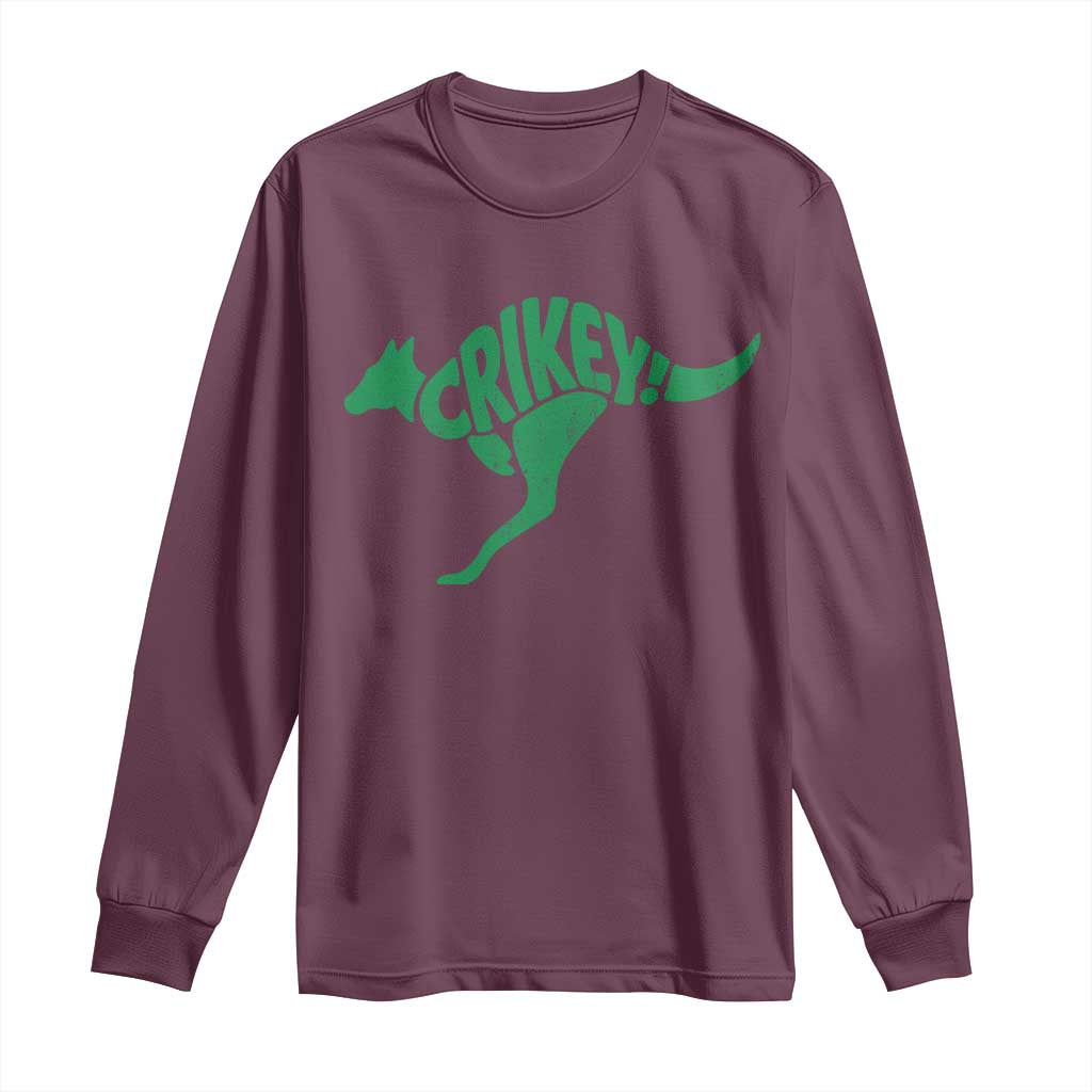 Crikey Australian Kangaroo Oz Slang Australia Long Sleeve Shirt