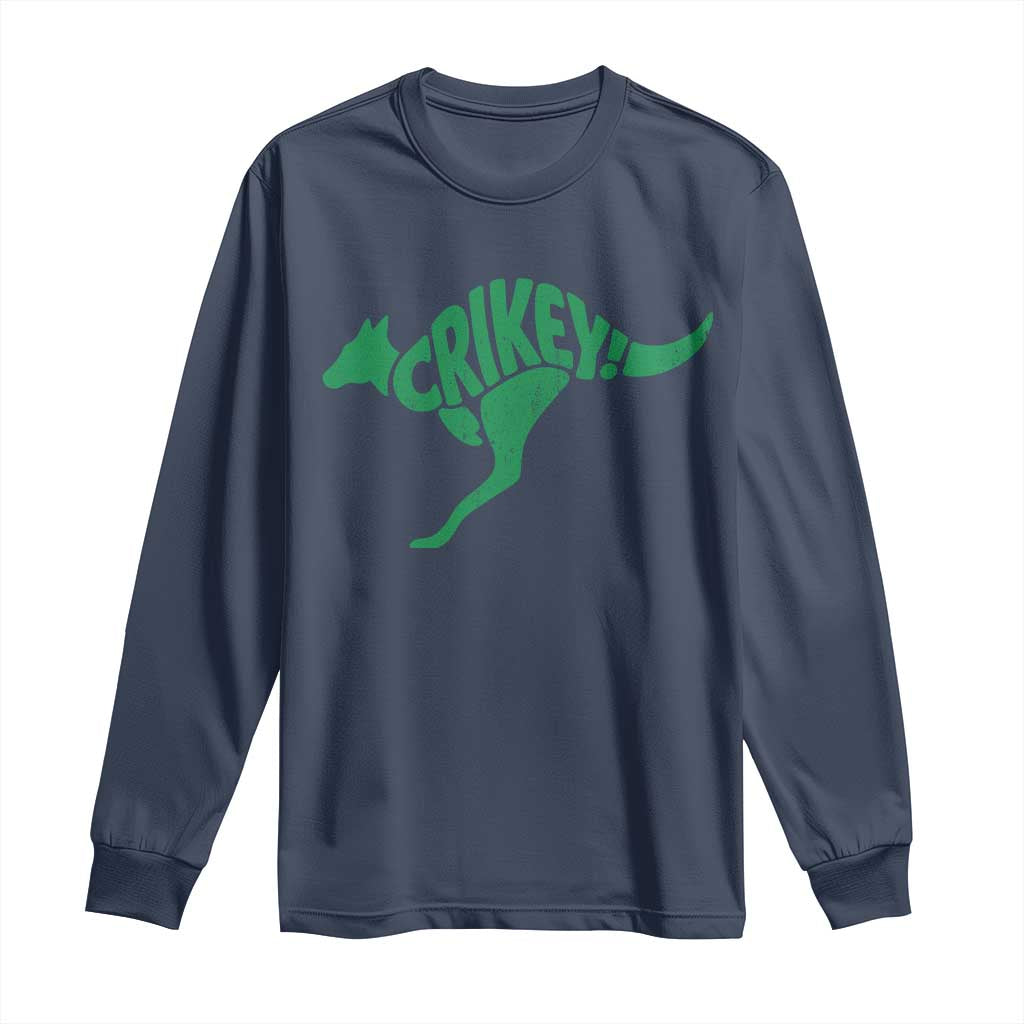 Crikey Australian Kangaroo Oz Slang Australia Long Sleeve Shirt