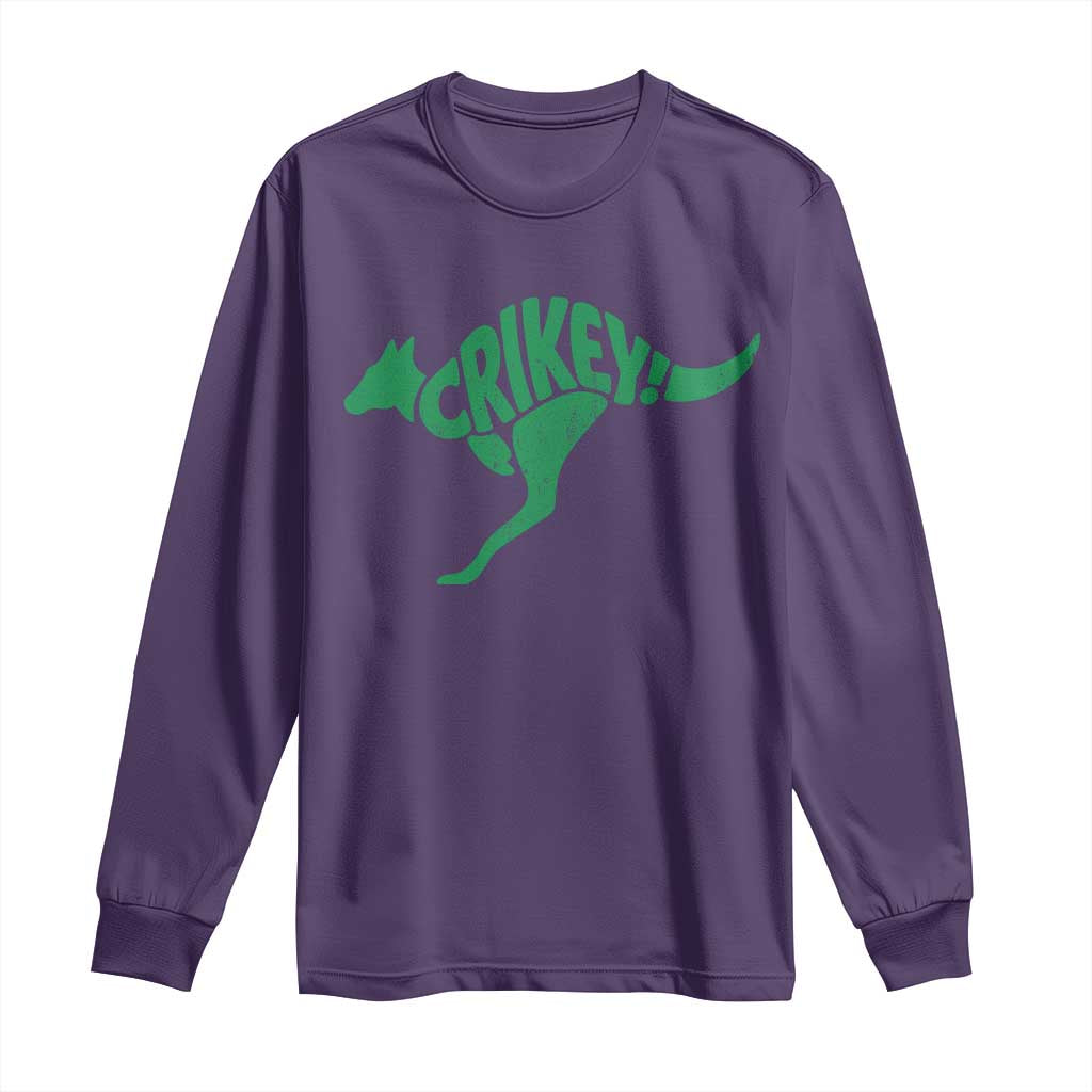 Crikey Australian Kangaroo Oz Slang Australia Long Sleeve Shirt