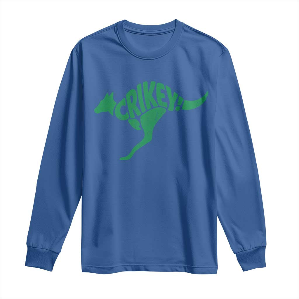 Crikey Australian Kangaroo Oz Slang Australia Long Sleeve Shirt