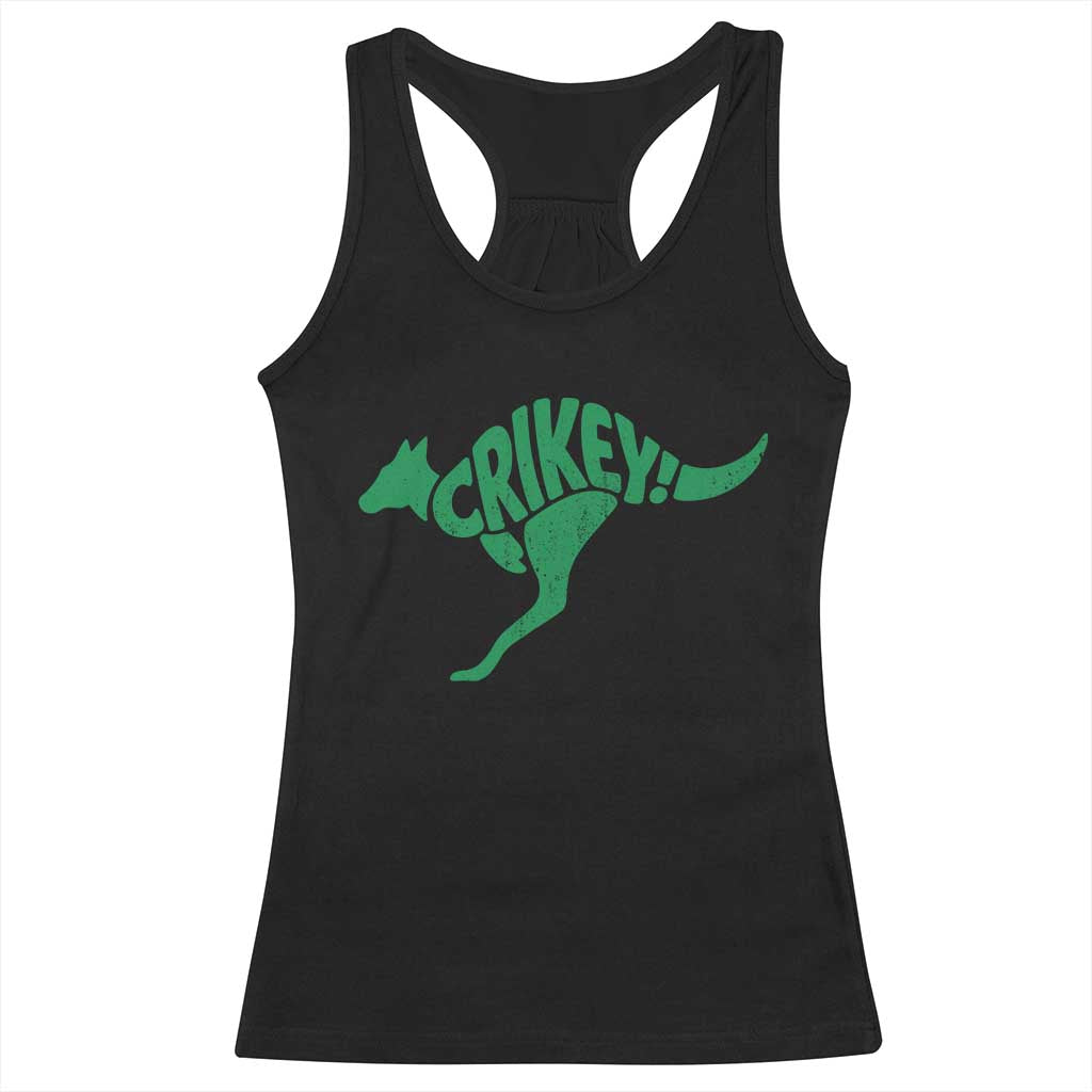 Crikey Australian Kangaroo Oz Slang Australia Racerback Tank Top