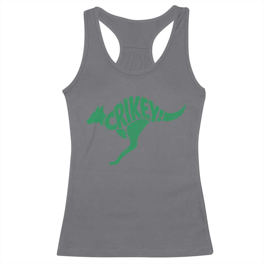 Crikey Australian Kangaroo Oz Slang Australia Racerback Tank Top
