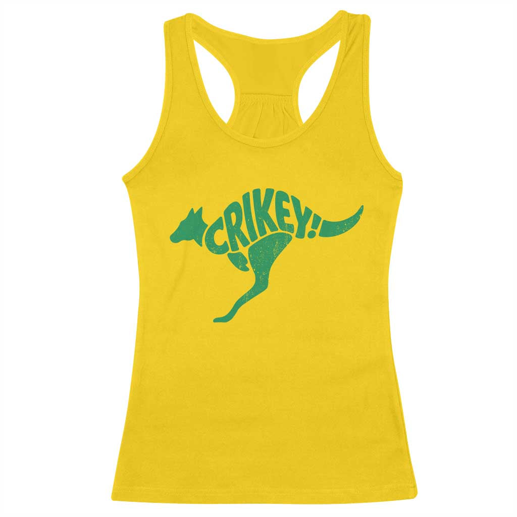 Crikey Australian Kangaroo Oz Slang Australia Racerback Tank Top
