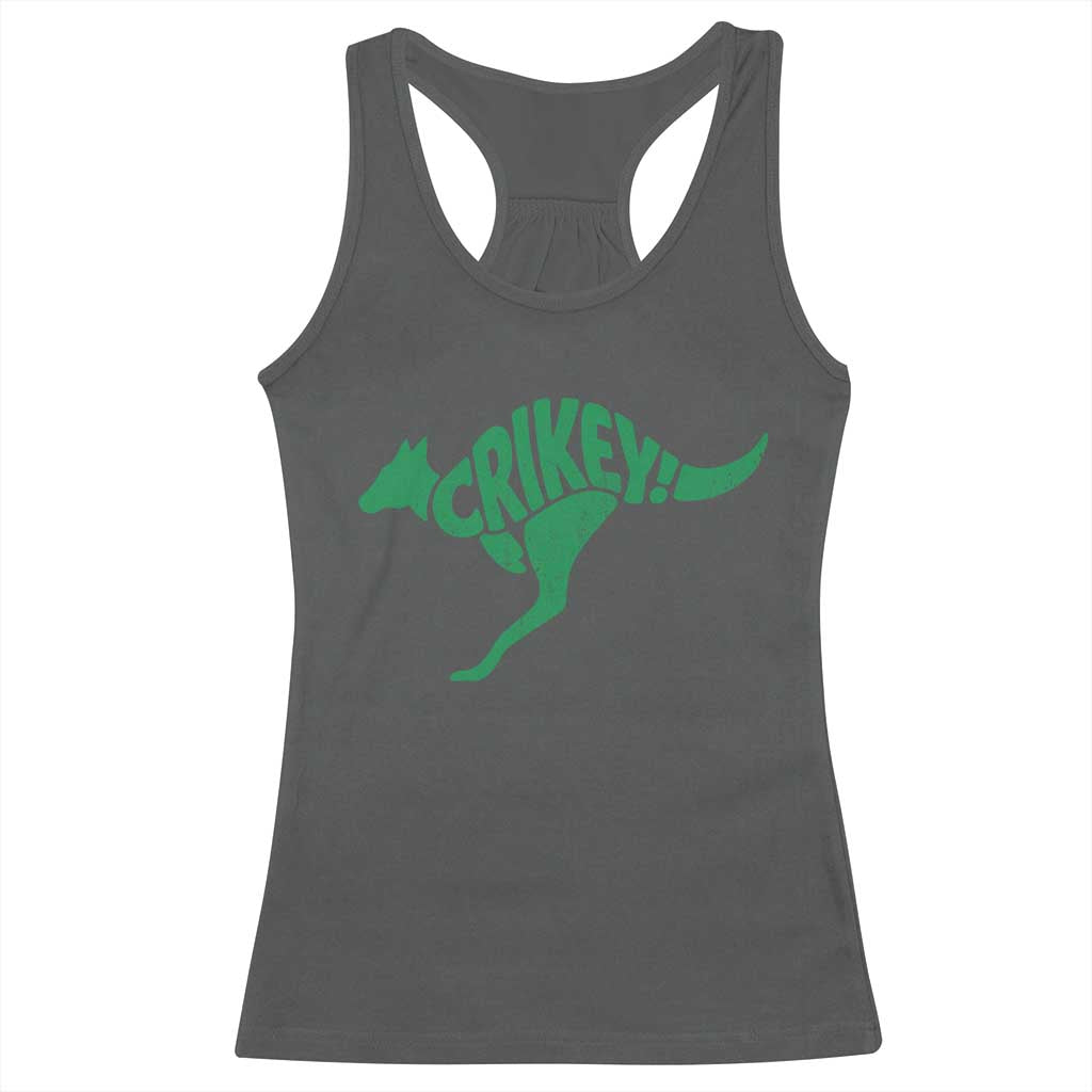 Crikey Australian Kangaroo Oz Slang Australia Racerback Tank Top