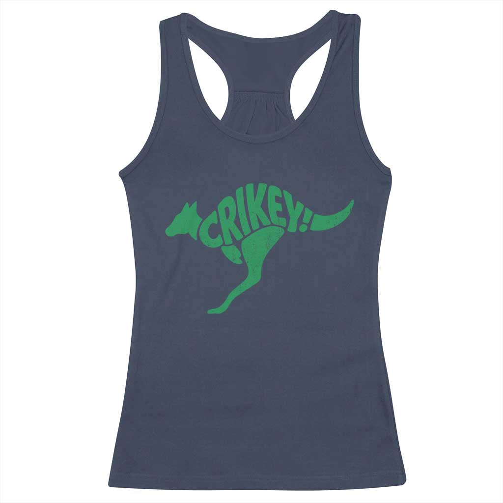Crikey Australian Kangaroo Oz Slang Australia Racerback Tank Top