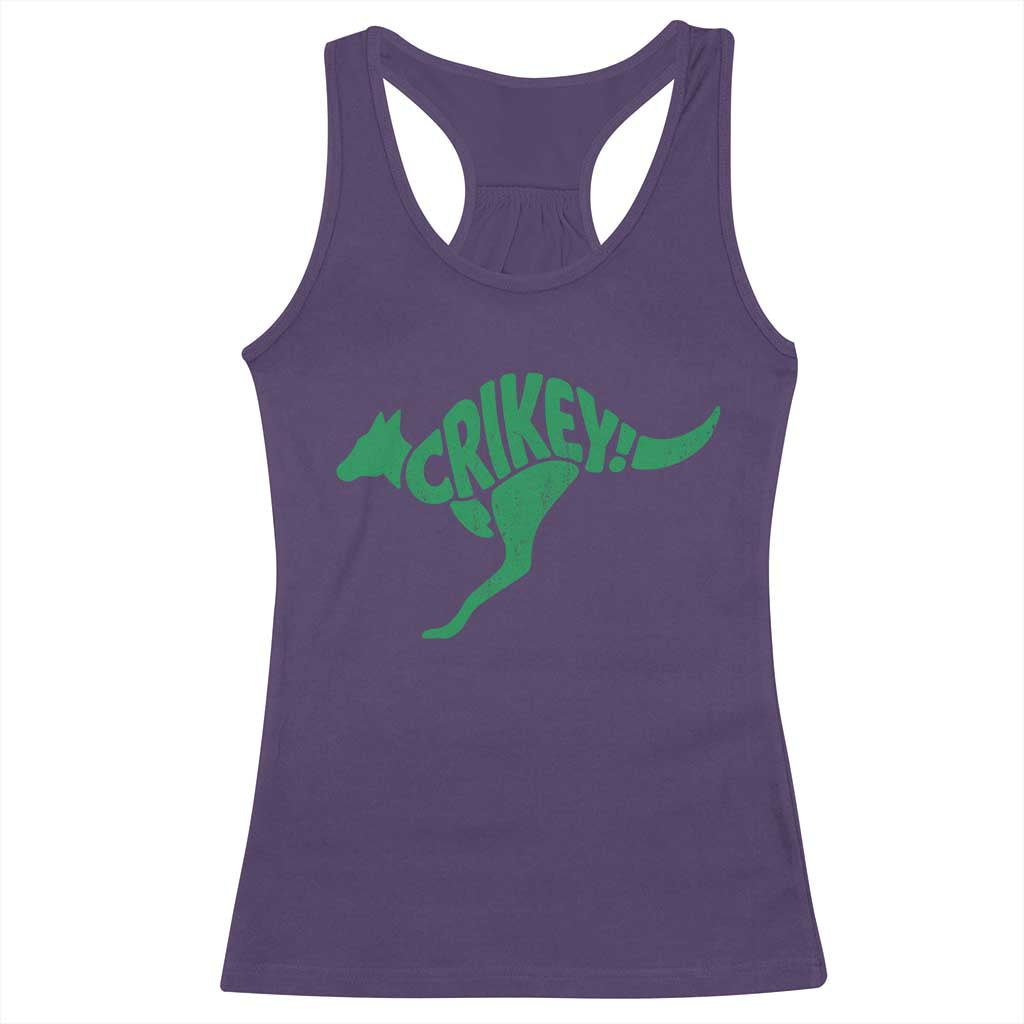 Crikey Australian Kangaroo Oz Slang Australia Racerback Tank Top