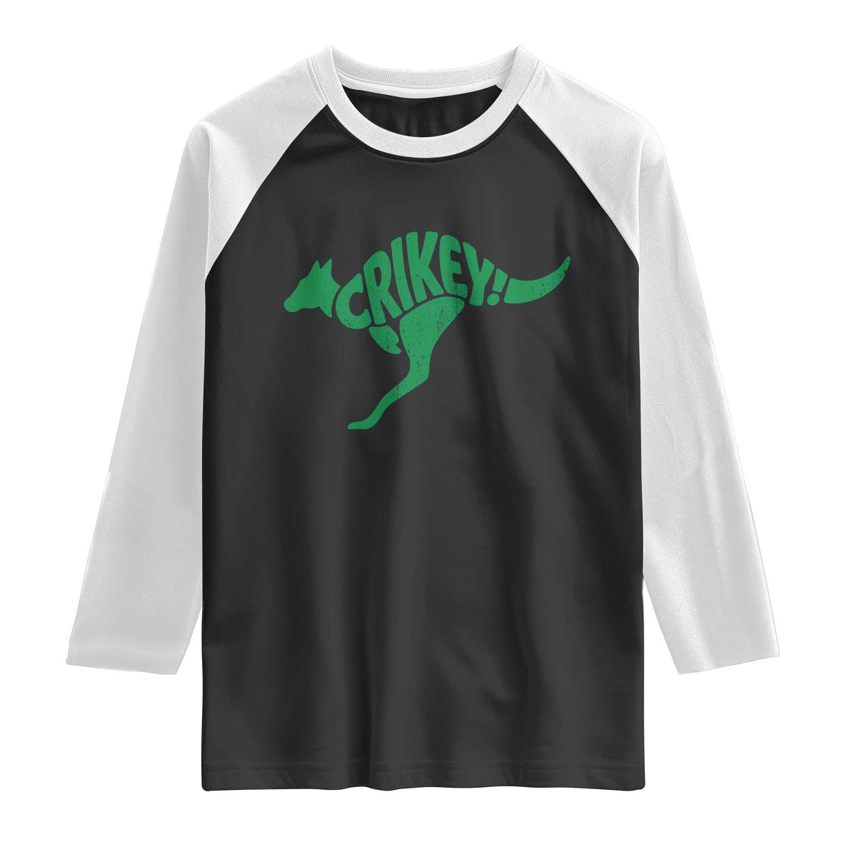 Crikey Australian Kangaroo Oz Slang Australia Raglan Shirt