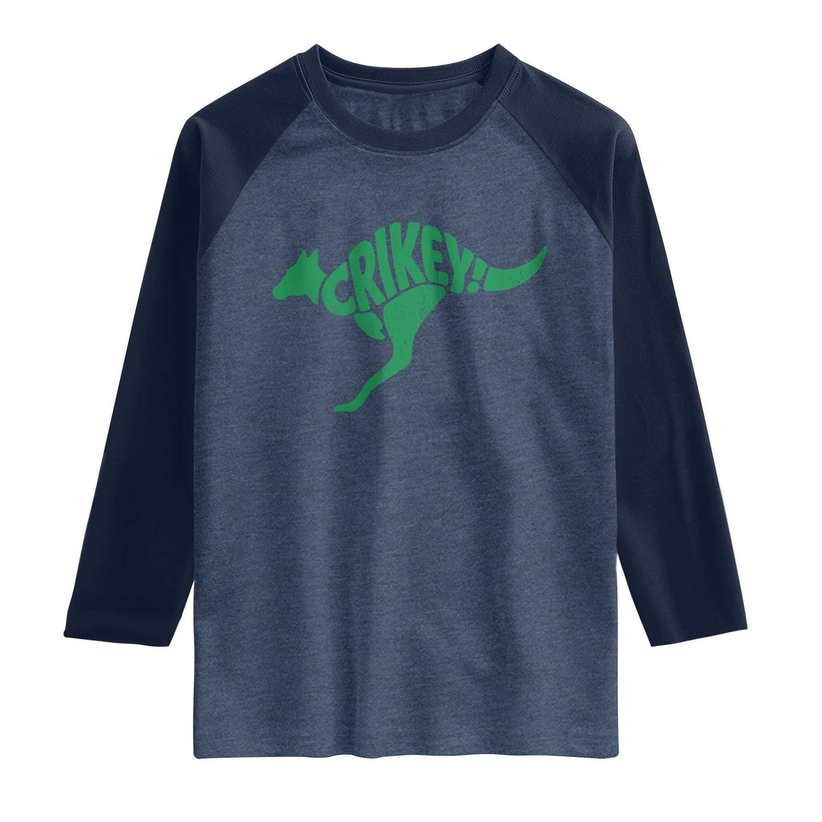 Crikey Australian Kangaroo Oz Slang Australia Raglan Shirt