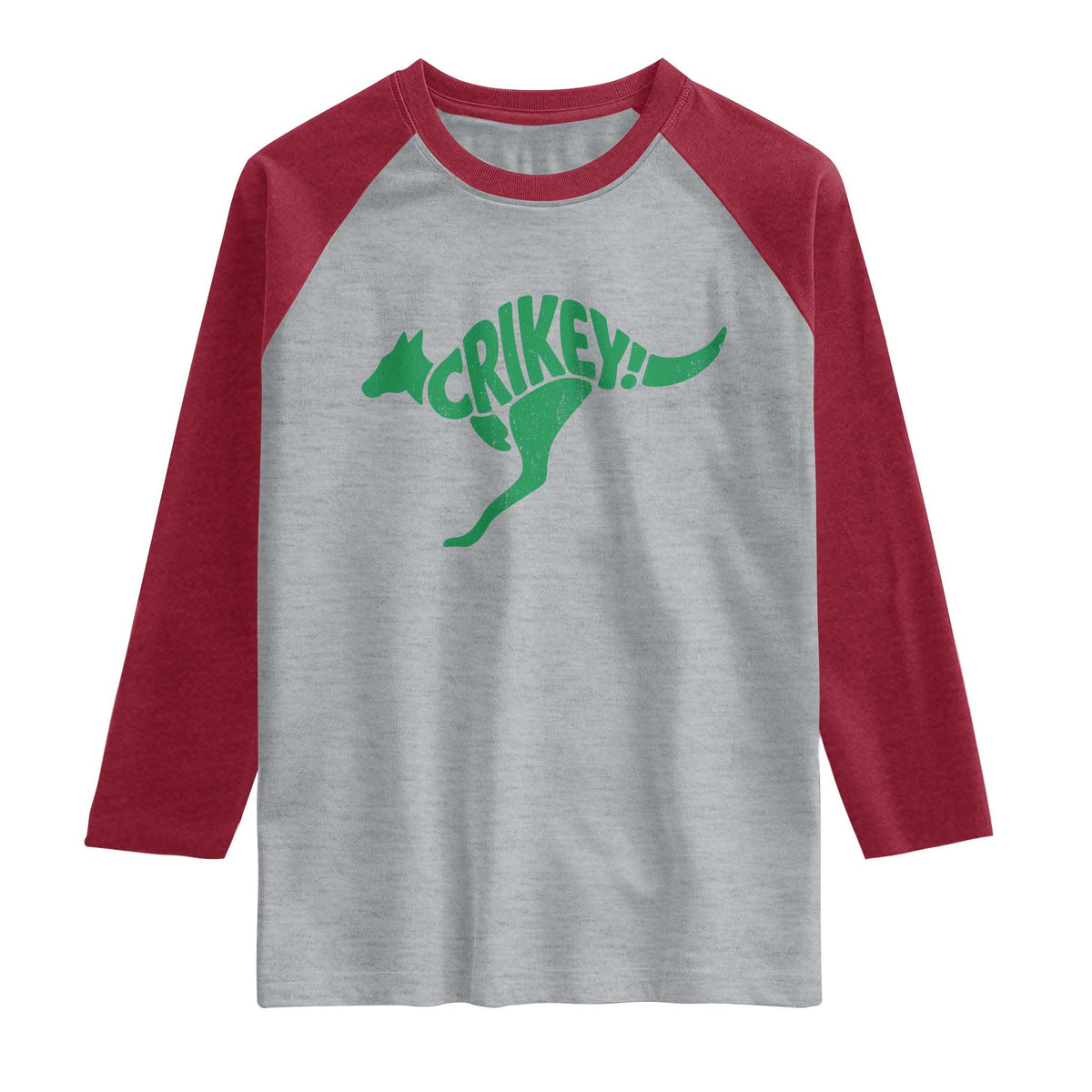 Crikey Australian Kangaroo Oz Slang Australia Raglan Shirt